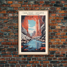 Carregar imagem no visualizador da galeria, Carlsbad Caverns National Park Travel Poster Print, Canvas Print Wall Art, New Mexico Travel Art, Midcentury Modern Travel Decor