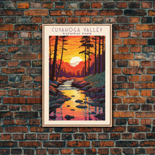Carregar imagem no visualizador da galeria, Cuyahoga Valley National Park Ohio Travel Art, National Park Print, Minimalist Travel Art, Midcentury Modern Style Landscape Painting