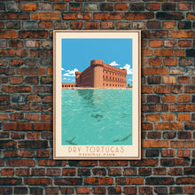 Carregar imagem no visualizador da galeria, Dry Tortugas National Park Travel Poster Print, Canvas Print Wall Art, Florida Travel Art, Midcentury Modern Travel Decor, MCM Wall Art