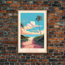Load image into Gallery viewer, Biscayne National Park, Framed Wall Art Canvas Print, Travel Poster, Florida Travel Art, Roadtrip Decor, Cool Art, Retro State Park Art