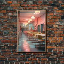 Load image into Gallery viewer, Diner, Coffee Shop Wall Art, Retro Wall Art, Canvas Print, Wall Hanging, Portrait Art, Kitchen Wall Decor, Kitchen Art, Moving Gift
