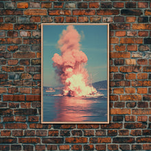 Cargar imagen en el visor de la galería, Exploding Boat, Nautical Wall Art, Ocean Wall Art, Canvas Print, Wall Hanging, Portrait Art, Unique Gift, Home Decor Prints, Office Decor