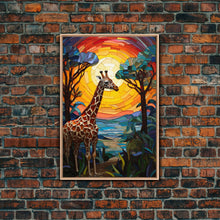 Carregar imagem no visualizador da galeria, Giraffe Decor, Nursery Wall Decor, Canvas Print, Wall Hanging, Portrait Art, Giraffe Gift, Playroom Art, Safari Art, Entryway Prints