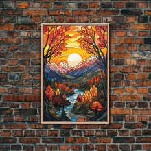 Carregar imagem no visualizador da galeria, Fall Wall Art, Abstract Nature Print, Forest Wall Art, Canvas Print, Wall Hanging, Portrait Art, Dining Room Decor, Moving Gift, Room Decor