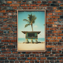 Load image into Gallery viewer, Beach Wall Art, Palm Tree Wall Art, Tropical Art, Canvas Print, Wall Hanging, Portrait Art, Anniversary Gift, Above Bed Art, Bedroom Prints