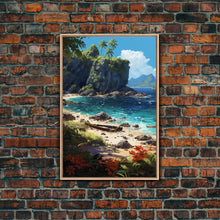 Load image into Gallery viewer, Beach Wall Art, Framed Canvas Print, Beach Canvas Wall Art, Long Beach Wall Art - "Abandoned" - Stuck On A Desert Island