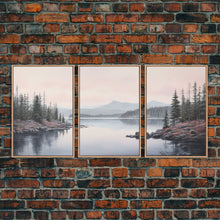 Load image into Gallery viewer, Beautiful Pacific Northwest Landscape, 3 Piece Framed Canvas Print Set, Washington Seattle Landscape Painting, PNW Decor, Oregon Art