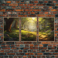 Carregar imagem no visualizador da galeria, Forest Print, Trees Art, Landscape Wall Art, Canvas Print, Wall Art, 3 Piece Wall Art, Nature Prints, Botanical Wall Art, Family Home Decor