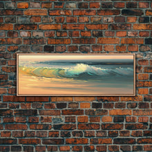Load image into Gallery viewer, Panoramic Ocean Beach canvas prints Sea landscape Nautical photo Coastal canvas print Sea wave canvas Extra large wall art Ready to hang
