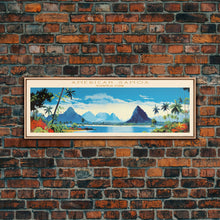 Load image into Gallery viewer, American Samoa National Park, Panoramic Samoa Travel Art, National Park Print, Minimalist Travel Art, Midcentury Modern Style Landscape