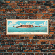 Load image into Gallery viewer, Dry Tortugas National Park, Panoramic Florida Travel Art, National Park Print, Minimalist Travel Art, Midcentury Modern Style Landscape