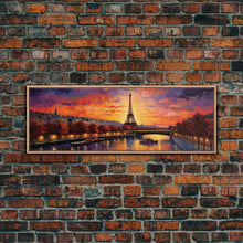 Load image into Gallery viewer, An Evening In Paris, Van Wogh Inspired Eiffel Tower Painting Canvas Print, Retro Modern Paris France Decor
