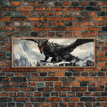 Load image into Gallery viewer, Dragon Painting, Framed Canvas Print, Dragon Art, Fantasy Art, Fantasy Painting, Watercolor Dragon Painting, Art Print