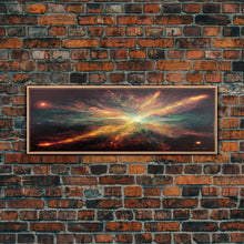 Load image into Gallery viewer, Galaxy Art, Supernova, Extra Large Wall Art, Framed Panoramic Canvas Print, Framed Wall Art