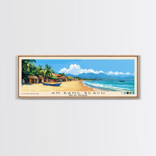 Load image into Gallery viewer, An Bang Beach, Hoi An, Vietnam Panoramic Beach Print, Vacation Gift, Hoi An, Vietnam Wall Art, Framed Canvas Print, Framed Beach Painting