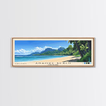 Load image into Gallery viewer, Anaoke Beach, Cook Islands Panoramic Beach Print, Vacation Gift, Cook Islands Wall Art, Beach Painting, Beach Decor, Beach Painting