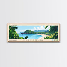Load image into Gallery viewer, Anse Soleil, Seychelles Panoramic Beach Print, Vacation Gift, Seychelles Wall Art, Framed Canvas Print, Framed Beach Painting