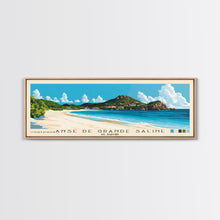 Load image into Gallery viewer, Anse de Grande Saline, St. Barths Panoramic Print, Vacation Gift, St. Barths Wall Art, Beach Painting, Beach Decor, Large Wall Art, Wood Frame Art