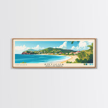 Load image into Gallery viewer, Antigua, Antigua and Barbuda Panoramic Print, Vacation Gift, Antigua and Barbuda Wall Art, Beach Painting, Beach Decor, Large Wall Art, Wood Frame Art