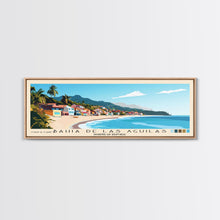 Carregar imagem no visualizador da galeria, Bahia de Las Aguilas, Dominican Republic Panoramic Print, Vacation Gift, Dominican Republic Wall Art, Beach Painting, Beach Decor, Large Wall Art, Wood Frame Art