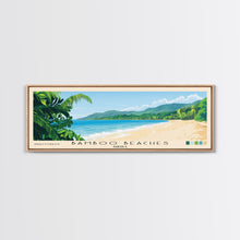 Carregar imagem no visualizador da galeria, Bamboo Beaches, Jamaica Panoramic Print, Vacation Gift, Jamaica Wall Art, Beach Painting, Beach Decor, Large Wall Art, Wood Frame Art