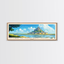 Load image into Gallery viewer, Bay of Mont Saint-Michel, France Panoramic Beach Print, Vacation Gift, France Wall Art, Framed Canvas Print, Framed Beach Painting