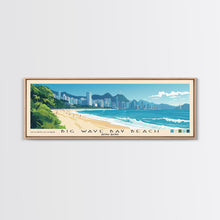 Load image into Gallery viewer, Big Wave Bay Beach, Hong Kong Panoramic Print, Vacation Gift, Hong Kong Wall Art, Beach Painting, Beach Decor, Beach Or Lakehouse Art