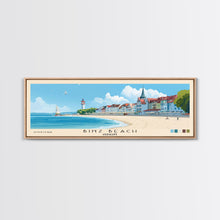 Carregar imagem no visualizador da galeria, Binz Beach, Germany Panoramic Print, Vacation Gift, Germany Wall Art, Beach Painting, Beach Decor, Large Wall Art, Wood Frame Art