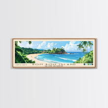 Carregar imagem no visualizador da galeria, Bom Bom Island, São Tomé and Príncipe Panoramic Print, Vacation Gift, São Tomé and Príncipe Wall Art, Beach Painting, Beach Decor, Large Wall Art, Wood Frame Art