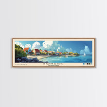 Load image into Gallery viewer, Bonaire, Netherlands Panoramic Beach Print, Vacation Gift, Netherlands Wall Art, Framed Canvas Print, Framed Beach Painting