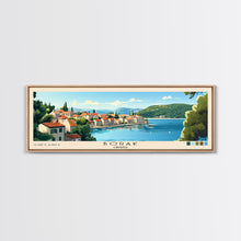 Load image into Gallery viewer, Borak, Croatia Panoramic Beach Print, Vacation Gift, Croatia Wall Art, Framed Canvas Print, Framed Beach Painting