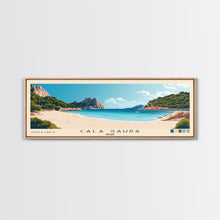 Carregar imagem no visualizador da galeria, Cala Saura, Spain Panoramic Print, Vacation Gift, Spain Wall Art, Beach Painting, Beach Decor, Large Wall Art, Wood Frame Art