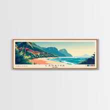 Carregar imagem no visualizador da galeria, Caraíva, Brazil Panoramic Print, Vacation Gift, Brazil Wall Art, Beach Painting, Beach Decor, Large Wall Art, Wood Frame Art