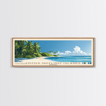 Cargar imagen en el visor de la galería, Cocos (Keeling) Islands, Australia Panoramic Beach Print, Vacation Gift, Australia Wall Art, Framed Canvas Print, Framed Beach Painting