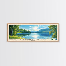 Load image into Gallery viewer, Cospudener See, Germany Panoramic Print, Vacation Gift, Germany Wall Art, Beach Painting, Beach Decor, Large Wall Art, Wood Frame Art