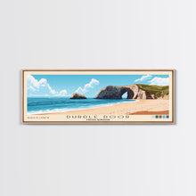 Load image into Gallery viewer, Durdle Door, United Kingdom Panoramic Beach Print, Vacation Gift, United Kingdom Wall Art, Framed Canvas Print, Framed Beach Painting