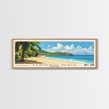 Carregar imagem no visualizador da galeria, Flamenco Beach, Puerto Rico Panoramic Print, Vacation Gift, Puerto Rico Wall Art, Beach Painting, Beach Decor, Large Wall Art, Wood Frame Art