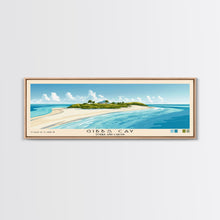 Load image into Gallery viewer, Gibbs Cay, Turks and Caicos Panoramic Print, Vacation Gift, Turks and Caicos Wall Art, Beach Painting, Beach Decor, Large Wall Art, Wood Frame Art