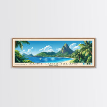 Load image into Gallery viewer, Saint Lucia Island, Saint Lucia Panoramic Print, Vacation Gift, Saint Lucia Wall Art, Beach Painting, Beach Decor, Beach Or Lakehouse Art