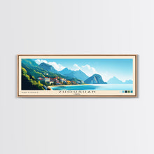 Load image into Gallery viewer, Zhoushan, China Panoramic Beach Print, Vacation Gift, China Wall Art, Beach Painting, Beach Decor, Beach Painting