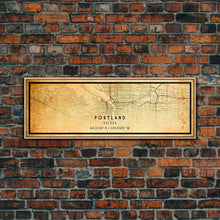 Load image into Gallery viewer, Panoramic Portland Oregon Street Map, Framed Canvas Art, Oregon United States Road Map Wall Art, Office Wall Art, Wall Decor for Office