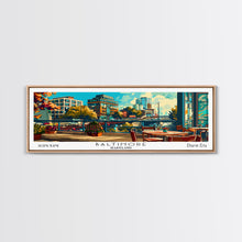 Carregar imagem no visualizador da galeria, Baltimore Maryland Panoramic Wall Art Framed Canvas Print, Mid Century Modern Art, Pop Art Style, Travel Poster, Home Decor, Retro Style