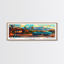Cargar imagen en el visor de la galería, Chula Vista California Panoramic Wall Art Framed Canvas Print, Mid Century Modern Art, Pop Art Style, Travel Poster, Home Decor, Retro Style