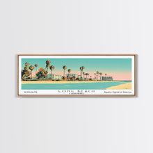 Carregar imagem no visualizador da galeria, Long Beach California Panoramic Painting, Mid Century Modern Framed Canvas Print, Retro Pop Art Travel Poster, Office Decor