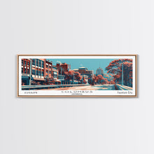 Load image into Gallery viewer, Columbus Georgia Panoramic Painting, Framed Canvas Print, Mid Century Modern Wall Art, Retro Pop Art Travel Poster, Home Decor, City Art