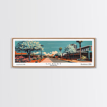 Load image into Gallery viewer, Gilbert Arizona Panoramic Painting, Framed Canvas Print, Mid Century Modern Wall Art, Retro Pop Art Travel Poster, Office Art, Cityscape Decor, Gift Idea