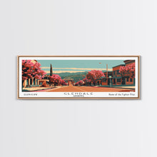 Carregar imagem no visualizador da galeria, Glendale Arizona Panoramic Wall Art, Framed Canvas Print, Mid Century Modern Style, Retro Pop Art Travel Poster, Living Room Art, Home Decor, Cityscape