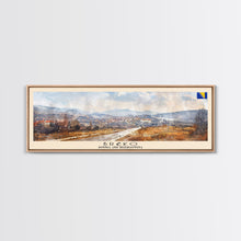 Load image into Gallery viewer, Brčko Bosnia Wall Art, Panoramic Travel Poster, Panoramic Framed Canvas Print, City Wall Art, Wall Hanging Home Decor, Travel Art