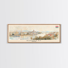 Carregar imagem no visualizador da galeria, Budapest Hungary Travel Art, City Art, Framed Canvas Print or Metal Wall Art, Europe Travel Poster, Panoramic Wall Art, Extra Wide Wall Art