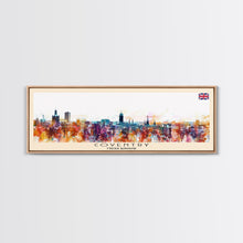 Load image into Gallery viewer, Coventry United Kingdom Wall Art, Panoramic Travel Poster, Panoramic Framed Canvas Print, City Wall Art, Wall Hanging Home Decor, Travel Art